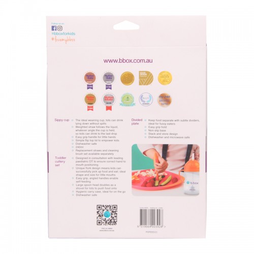 B.box Feeding Set - Sippy Cup, Toddler Cutlery Set, Divided Plate